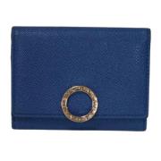 Pre-owned Leather wallets Bvlgari Vintage , Blue , Dames