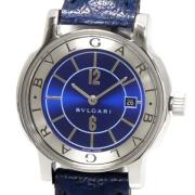 Pre-owned Stainless Steel watches Bvlgari Vintage , Blue , Dames