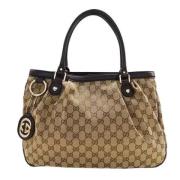 Pre-owned Canvas gucci-bags Gucci Vintage , Beige , Dames