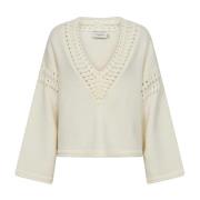 Yari Gebreide Trui met V-Hals Copenhagen Muse , Beige , Dames