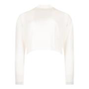 Witte Coltrui van Cashmere met Metallic Detail Pinko , White , Dames