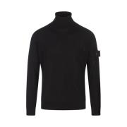 Wollen Coltrui in Zwart Stone Island , Black , Heren