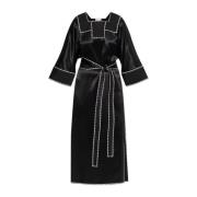 Zijden jurk met riem Tory Burch , Black , Dames