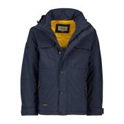 Donkerblauwe winterjas met rits en knoop Camel Active , Blue , Heren