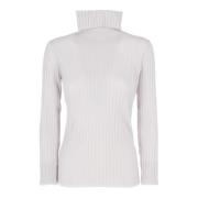 Gezellig Gebreide Turtleneck Sweater Allude , White , Dames