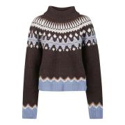 Gezellige Winter Turtle Neck Sweater Alanui , Brown , Dames