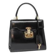 Pre-owned Leather handbags Gucci Vintage , Black , Dames