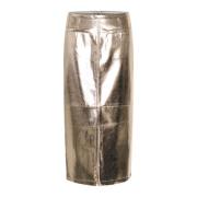 Metallic Goud Split Rok Soaked in Luxury , Yellow , Dames