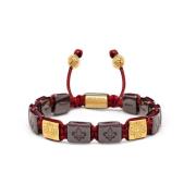 Men`s Ceramic Flatbead Bracelet in Dark Red and Gold Nialaya , Multico...