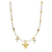 Women's Angel Pearl Choker Nialaya , Yellow , Dames