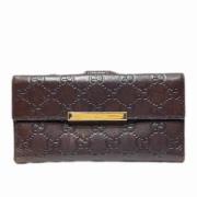 Pre-owned Leather wallets Gucci Vintage , Brown , Dames