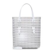 Witte Laser-Gesneden Geperforeerde Tote Tas Alaïa , White , Dames