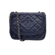 Pre-owned Leather chanel-bags Chanel Vintage , Blue , Dames