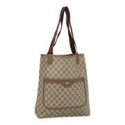 Pre-owned Leather totes Gucci Vintage , Beige , Dames