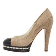 Pre-owned Fabric heels Chanel Vintage , Beige , Dames