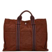 Pre-owned Canvas handbags Hermès Vintage , Brown , Dames