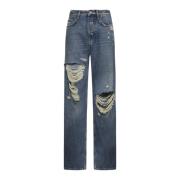 Gescheurde Denim Jeans met Raffelranden Balenciaga , Blue , Dames