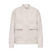 Jack Boucle Bomber Jas Only , Beige , Dames