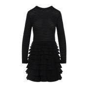 Mini Gebreide Jurk in Zwart Valentino , Black , Dames