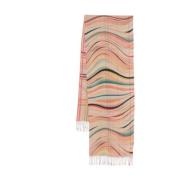 Swirl Check Wol-Kasjmier Sjaal Paul Smith , Multicolor , Dames