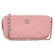 Pre-owned Leather chanel-bags Chanel Vintage , Pink , Dames