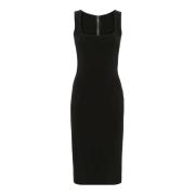 Elegante Midi Jurk Dolce & Gabbana , Black , Dames