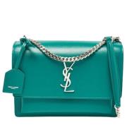 Pre-owned Leather handbags Yves Saint Laurent Vintage , Green , Dames