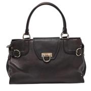 Pre-owned Leather totes Salvatore Ferragamo Pre-owned , Black , Dames