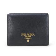 Pre-owned Leather wallets Prada Vintage , Black , Dames