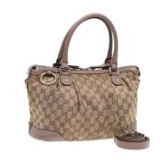 Pre-owned Canvas handbags Gucci Vintage , Beige , Dames