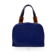 Pre-owned Leather handbags Yves Saint Laurent Vintage , Blue , Dames