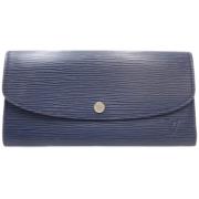 Pre-owned Leather wallets Louis Vuitton Vintage , Blue , Dames