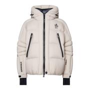 Witte Nylon Rits Jas Room Moncler , White , Heren