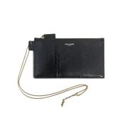 Pre-owned Leather clutches Yves Saint Laurent Vintage , Black , Dames