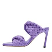 Pre-owned Leather sandals Bottega Veneta Vintage , Purple , Dames