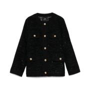 Zwart Tweed Jas met Pailletten Anine Bing , Black , Dames