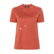 Katoenen T-shirt met logoprint Max Mara , Orange , Dames