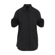 Stijlvolle Popelin Shirt Valentino , Black , Dames