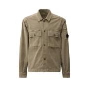 Stretch Corduroy Button-Up Shirt C.p. Company , Beige , Heren