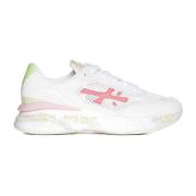 Witte Sneakers Panel Design Distressed Finish Premiata , White , Dames