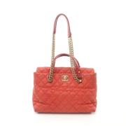 Pre-owned Leather chanel-bags Chanel Vintage , Red , Dames