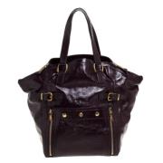 Pre-owned Leather totes Yves Saint Laurent Vintage , Black , Dames