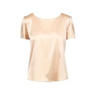 Champagne Zijden Satijnen Blouse Pennyblack , Beige , Dames