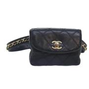 Pre-owned Leather crossbody-bags Chanel Vintage , Black , Dames