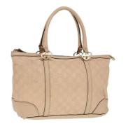 Pre-owned Canvas handbags Gucci Vintage , Beige , Dames