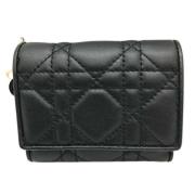 Pre-owned Leather wallets Dior Vintage , Black , Dames