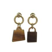 Pre-owned Metal earrings Hermès Vintage , Brown , Dames