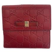 Pre-owned Leather wallets Gucci Vintage , Red , Dames