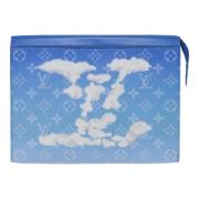 Pre-owned Canvas clutches Louis Vuitton Vintage , Blue , Dames