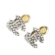 Pre-owned Metal earrings Chanel Vintage , Gray , Dames